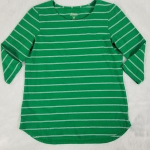 Pendleton Striped T-Shirt Top Green Sz Medium